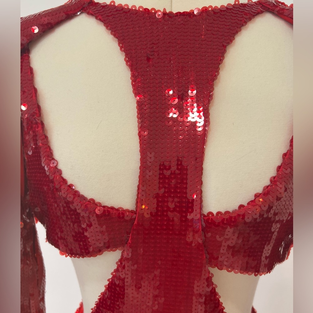 LaQuan Smith Sequined Cut-Out Mini Dress - Picture 6 of 13